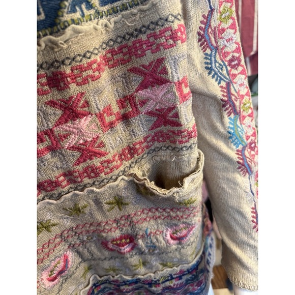 Johnny Was Biya Cardigan Size Small Womens Embroidered Floral Boho - Picture 4 of 8